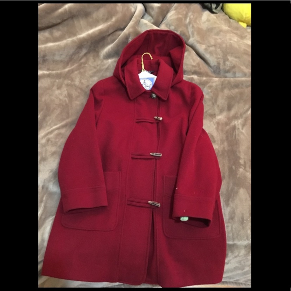 Wool Pea Coat with Hood